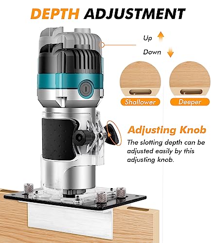 2 in 1 Invisible Fastener Slotting Bracket, Woodworking Router Base, Mortising Jig, Trimmer Base, Grooving for Cabinet Wardrobe Furniture to Install