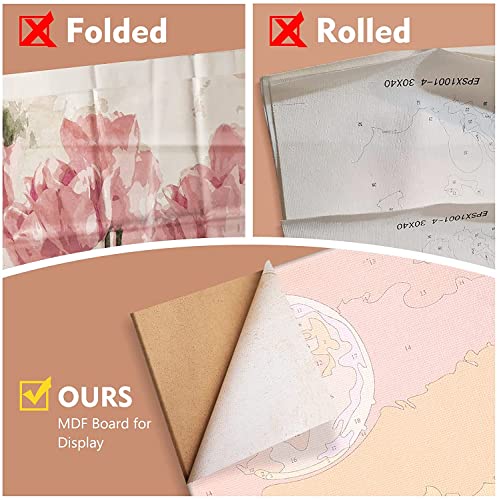 Magicfly 3 Pack Paint by Number for Adults Beginner, Moon Lake Landscape DIY Painting by Number Kit, Easy Acrylic Paint by Numbers on Canvas, 9x12 Magicfly