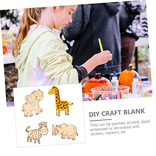 SEWACC 40pcs Paint Wooden Unfinished Embellishment Decoration Home Decor Wood Hanging Animal Shaped Confetti Slice Cutouts Accessories Shapes Forest SEWACC