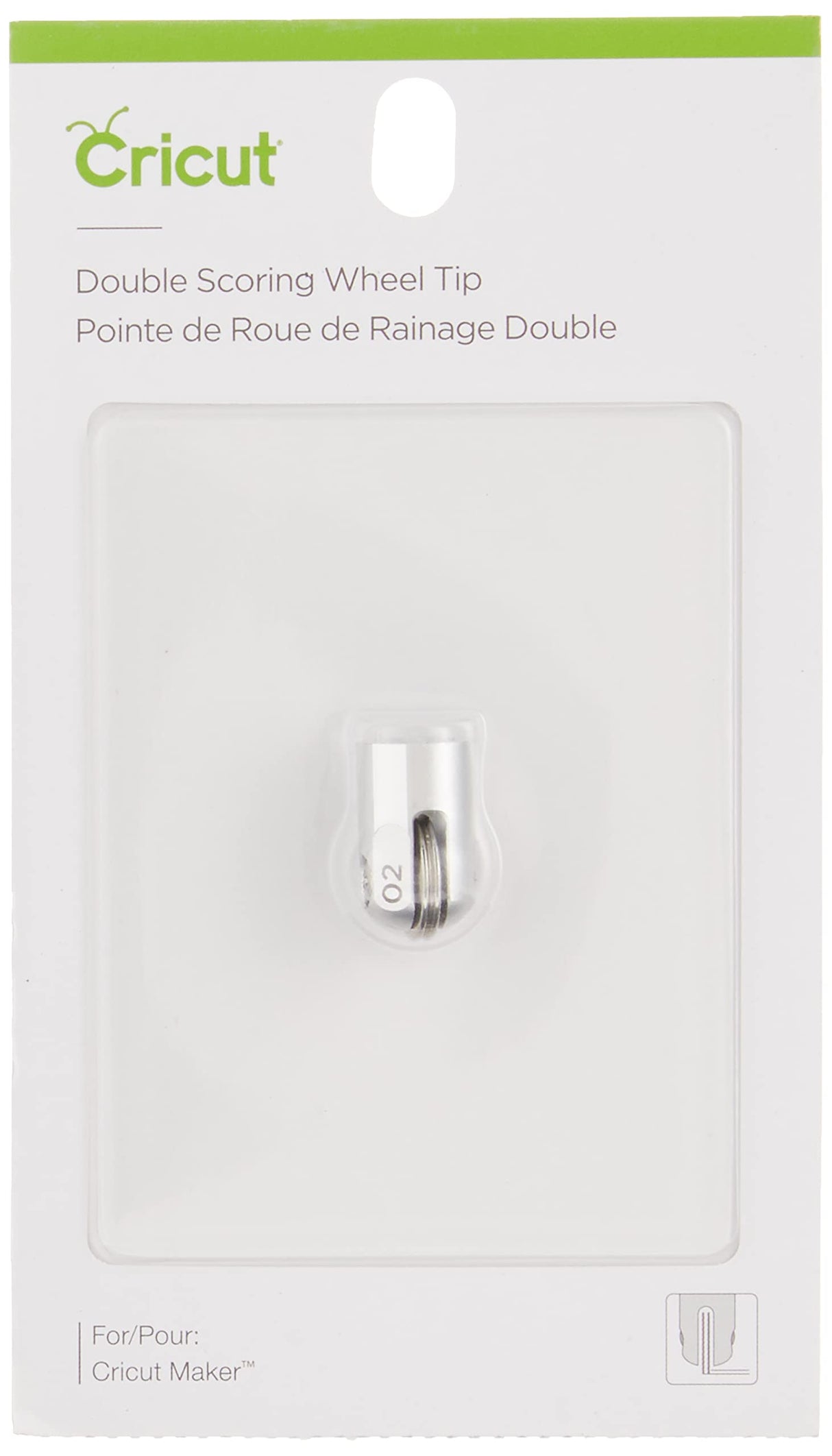 Cricut Double Scoring Wheel Replacement Tip, Extra-Deep Score Lines on Thicker Materials, Up To 10X More Pressure, For Personalized Crafts, Cricut