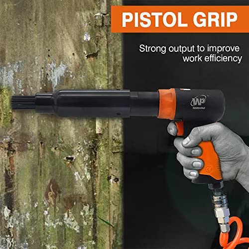 Pistol Grip Needle Scaler WP WORKPAD 19 needles air needle scaler 5000bpm,exhaust front suitable for rust removal