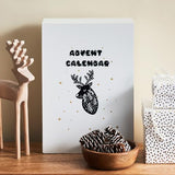 Wooden Advent Calendar with Drawers, 12 Inch Reusable Advent Calendar with Lights, White Wood, Battery Operated, Empty Boxes to Fill, Decorative Fold LampLust