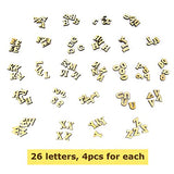 Honbay 104PCS 15mm/0.6inch Wooden Letters, Letter Wood Pieces Wood Slices Wood Chips for DIY Crafts - 26 Letters, 4pcs for Each HONBAY