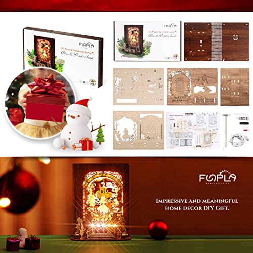 FUNPOLA Alice in Wonderland 3D Puzzle Nightlight – DIY 3D LED Book