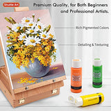 Shuttle Art Canvas Panels and Acrylic Paint Bundle, Art Painting Supplies Set for 50 Colors Acrylic Paint Bottles(60ml/2oz) & 36 Pack Painting Canvas Shuttle Art