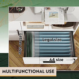 DEVAISE File Cabinet with Charging Station, 1 Drawer Rolling File Cabinet, Locking Filing Cabinet for Home Office, Printer Stand with Storage, White DEVAISE