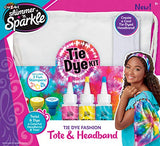 Cra-Z-Art Shimmer ‘n Sparkle Tie Dye Fashion Tote and Headband Craft Kit,Blue/Pink, Small Cra-Z-Art