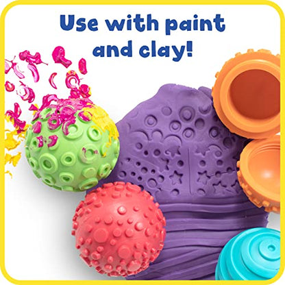 READY 2 LEARN Paint and Dough Texture Spheres - Set of 4 - Ages 2 + - Mix and Match Sensory Fidget Toys for Toddlers - DIY Textures and Patterns, - WoodArtSupply