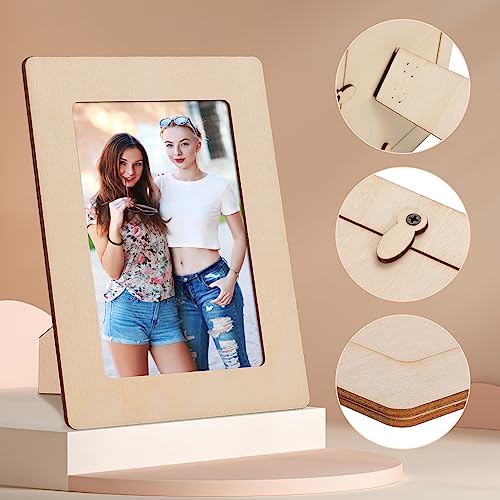 4 x 6 Picture Frames, 12 Pack Wooden Picture Frames, Small Picture Frame  Unfinished Wood Photo Frames, Display Pictures Photo Frame Craft Frames Set