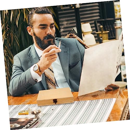 NOLITOY 2 Pcs Storage Box Unfinished Wood Storage Storage Case Locking Chest Wood Tray Jewelry Organizer Case Wood Storage Case Iron With Lock Case NOLITOY