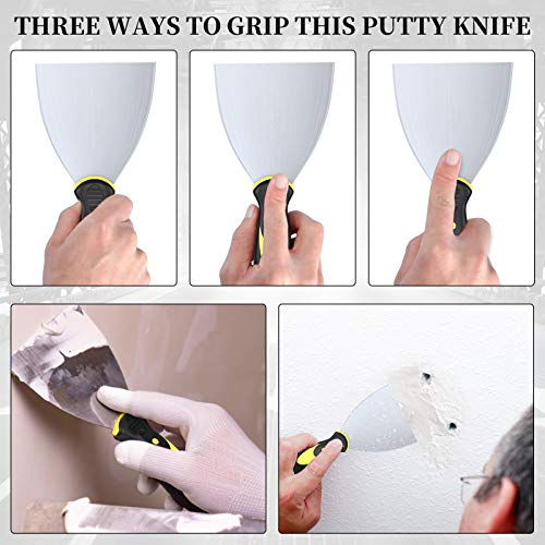 Putty Knife Scrapers, Spackle Knife, Metal Scraper Tool for Drywall Finishing, Plaster Scraping, Decals, and Wallpaper(4 Inch) DEKEones