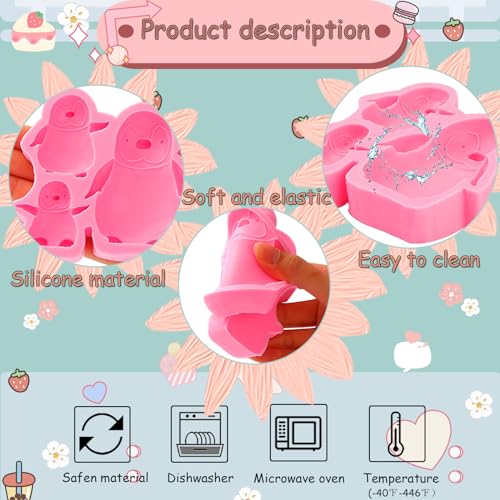 ICNYEKl Luxury Large Penguin Silicone Molds,Penguin Family Cake Decoration Fondant Mold,for Cupcake Toppers Chocolate Muffins Flower Paste Marzipan ICNYEKl