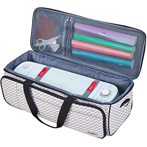 HOMEST Carrying Case for Cricut with Multi pockets for 12x12 Mats, Large Front Pocket for Accessories, Ripple (Patent Design) - WoodArtSupply