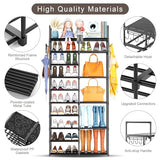 Kottwca 2 Row 10 Tier Tall Shoe Rack Organizer for Closet Entryway, 40-45 Pair Shoe Boot Storage Rack, Metal Shoe Shelf Small Vertical Stackable Shoe Kottwca