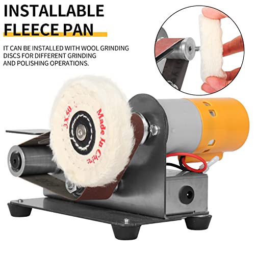 NunDunco Mini Belt Sander - 15 Degree Knife Sharpener Electric Bench Grinder Sanding Machine, 7 Adjustable Speed Table Top Polisher for DIY NuoDunco