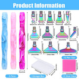 ZYNERY 27 PCS Diamond Painting Pens Kit, 12 PCS Metal Screw Thread Tips Stainless Steel Tips with 12 Clay, Diamond Art Pens 5D Diamond Painting Tools ZYNERY