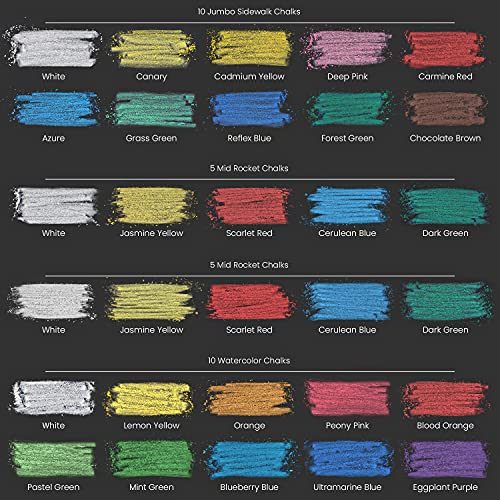 Arteza Kids Sidewalk Chalk, Set of 36 Pieces, Easy-to-Hold Handmade Washable Chalk with a Game Guide, Art Supplies for Outdoors, Spring and Summer Arteza Kids