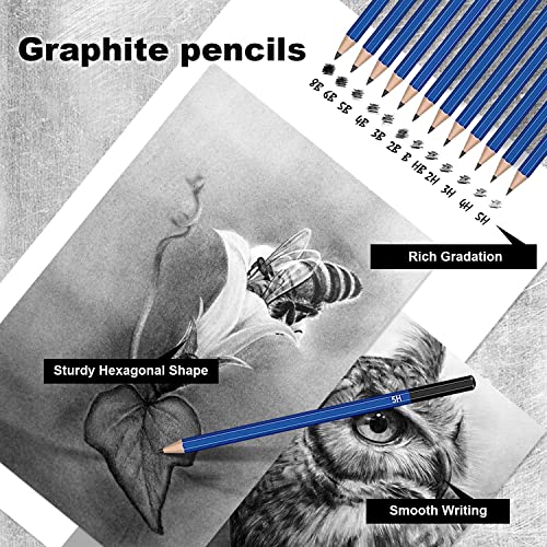 SoProPen Drawing Pencils, 40 Pieces Sketch Pencils Art Supplies for Kids Adults, Professional Colored Sketching Graphite Charcoal Watercolor Pencils - WoodArtSupply