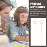 Zerodeko 8 Pcs DIY Fairy Wands, Make Your Princess Wands, Unfinished Wooden Star Fairy Sticks DIY Crafts Supplies Costume Dressing Props Party Favors Zerodeko