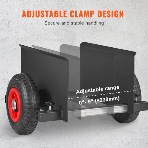 VEVOR Panel Dolly, 600LBS Capacity Slab Dolly, Heavy-Duty Drywall Mover with 8" Pneumatic Wheels, Adjustable Clamp Panel Cart for Drywall Sheet, VEVOR