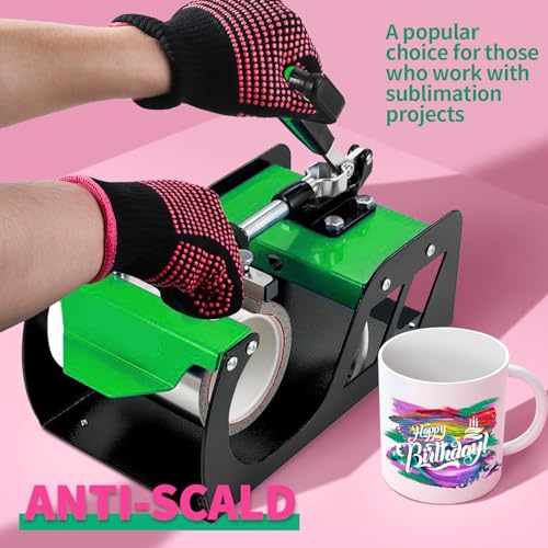 Teenitor 2 Pcs Heat Resistant Gloves With Silicone Bumps, Professional Heat Proof Glove Mitts For Hair Styling Curling Iron Wand Flat Iron Hot-Air Teenitor