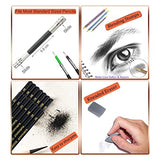 Heshengping Drawing Pencils Sketch Pencil Art Supplies Set for Kids Adults beginners Professional Sketching Art Graphite Charcoal Blending Stump Heshengping