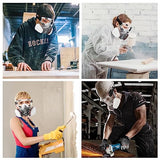 Respirator Mask, Half Face Cover Gas Mask with Safety Glasses Reusable Professional Breathing Protection, for Painting, Organic Vapor, Welding, RZHSMDM