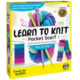 Creativity for Kids Learn to Knit Pocket Scarf - DIY Knitting Kit for Beginners, Kids Craft Kit Creativity for Kids