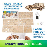 UGEARS Battlefield Dozor B Combat Vehicle - Armored Army Truck 3D Wooden Puzzles for Adults - Military Vehicle 3D Puzzle Model Kit - Military Models UGEARS