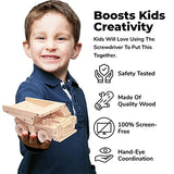 Kraftic Woodworking Building Kit for Kids and Adults, with 3 Educational DIY Carpentry Construction Wood Model Kit Toy Projects for Boys and Girls - Kraftic