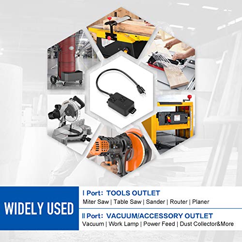 Automatic Vacuum Switch for Power Tools, Dust Control Autoswitch with Unique Current Sensing Technology to Delay Vacuum On, Prevent Circuit Overload CLEESINK