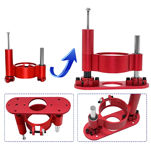 Adjustable Router Lift for Woodworking Universal Trimming Machine,Aluminum Under Lifting Table Router Base for Router Table Insert Base Plate with PerGar