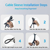 Bicafa 6-Pack Desk Grommet 50mm (2 inch) Wire Cord Cable Desk Hole Cover with Bi-Metal Hole Saw Kit and Cord Wire Wrap Coiled Tube Sleeve Bicafa