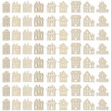 Toddmomy Craft Wood Pieces 100pcs Wooden House Shaped Embellishments Hanging Ornaments, Unfinished Wooden Houses Cutouts Ornaments for Painting, Toddmomy