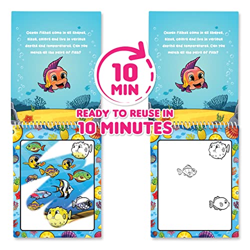 Scentco Water Magic - Scented Reusable Water Reveal Activity Books - No Mess, All Fun (Forest Friends and Ocean Friends) Scentco