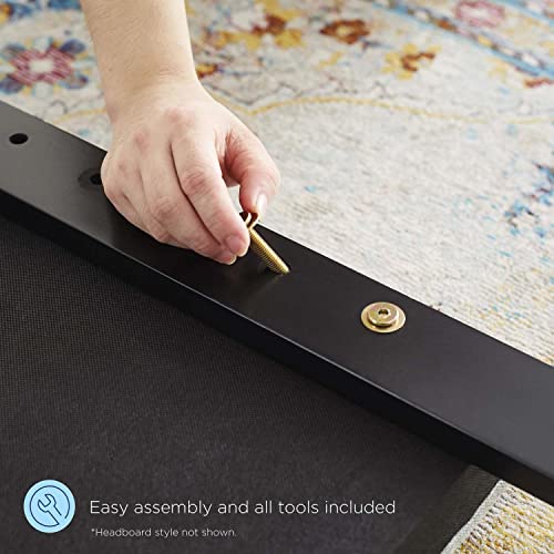 Modway Archie Queen Wood Headboard with Window Pane Detail in Walnut Modway