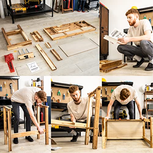 Olympia Tools 48-Inch Wood Workbench - 330 lbs Weight Capacity Wooden Workbench for Garage, Workshop and Home - Acacia Woodworking Bench Olympia Tools