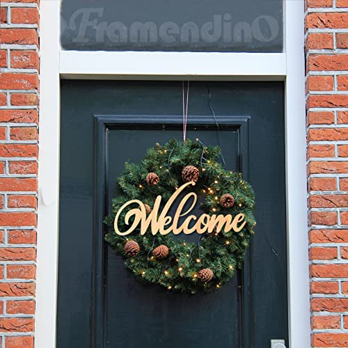 Framendino, 4 Pack Unfinished Wood Sign Natural Cutout Wooden Welcome Hello Home Love Sign DIY Block Words Letters Decorative Signs Framendino