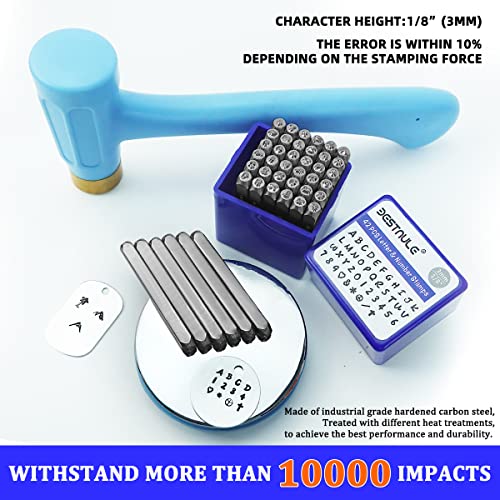 BESTNULE 42PCS Metal Stamping Kit, Number and Letter Stamp Set (A-Z, 0-9 and&,Love Symbol), Industrial Grade Hardened Carbon Steel, Perfect for BESTNULE