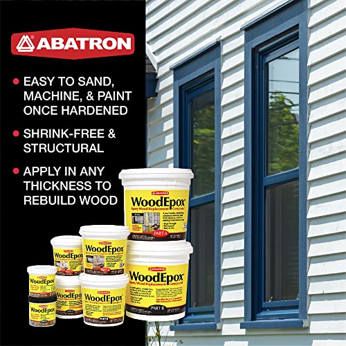 Abatron WoodEpox Kit - 12 oz - 2-Part Structural Epoxy Adhesive Filler - Wood Filler Putty - WoodArtSupply