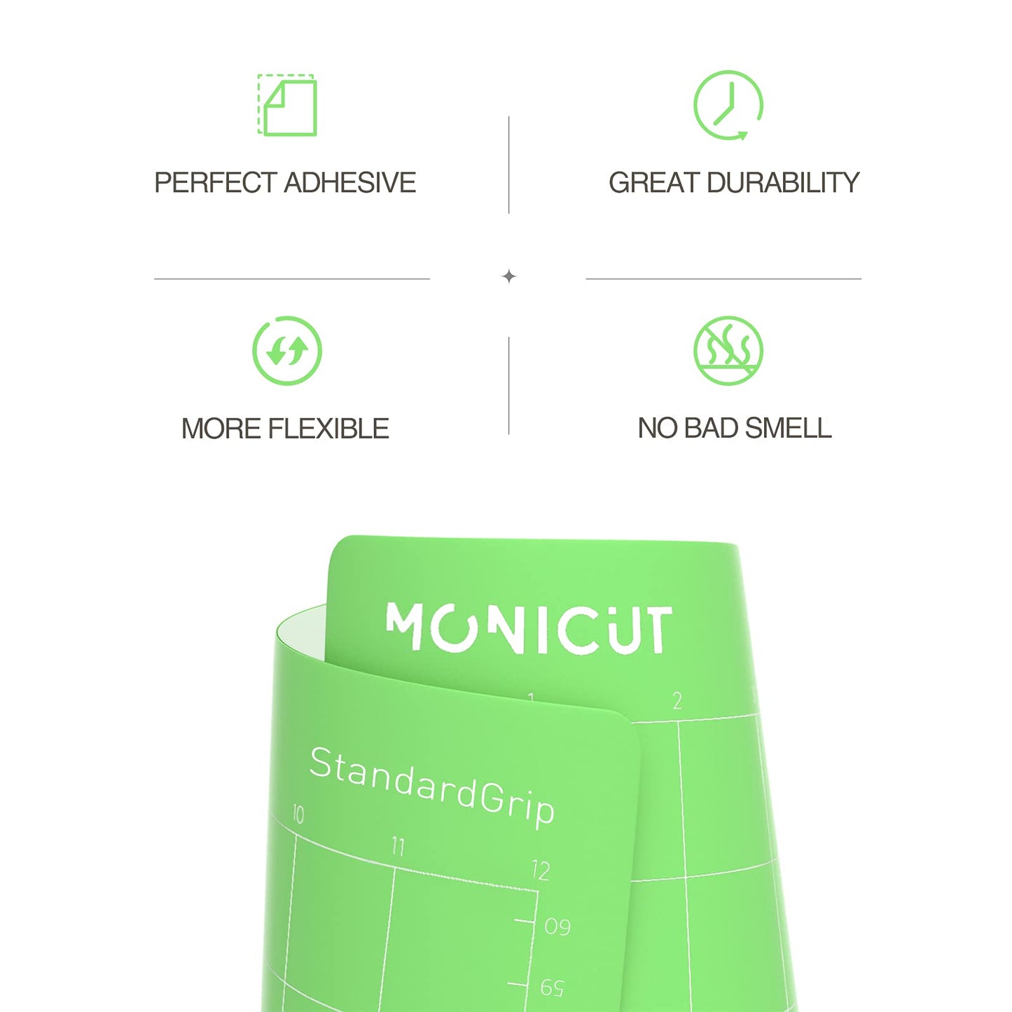 Monicut 12x24 Standardgrip Cutting Mat for Cricut Maker 3/Maker/Explore 3/Air 2/Air/One, 3 Pcs Non-Slip Flexible Cutting Mats for Crafts, Quilting, - WoodArtSupply