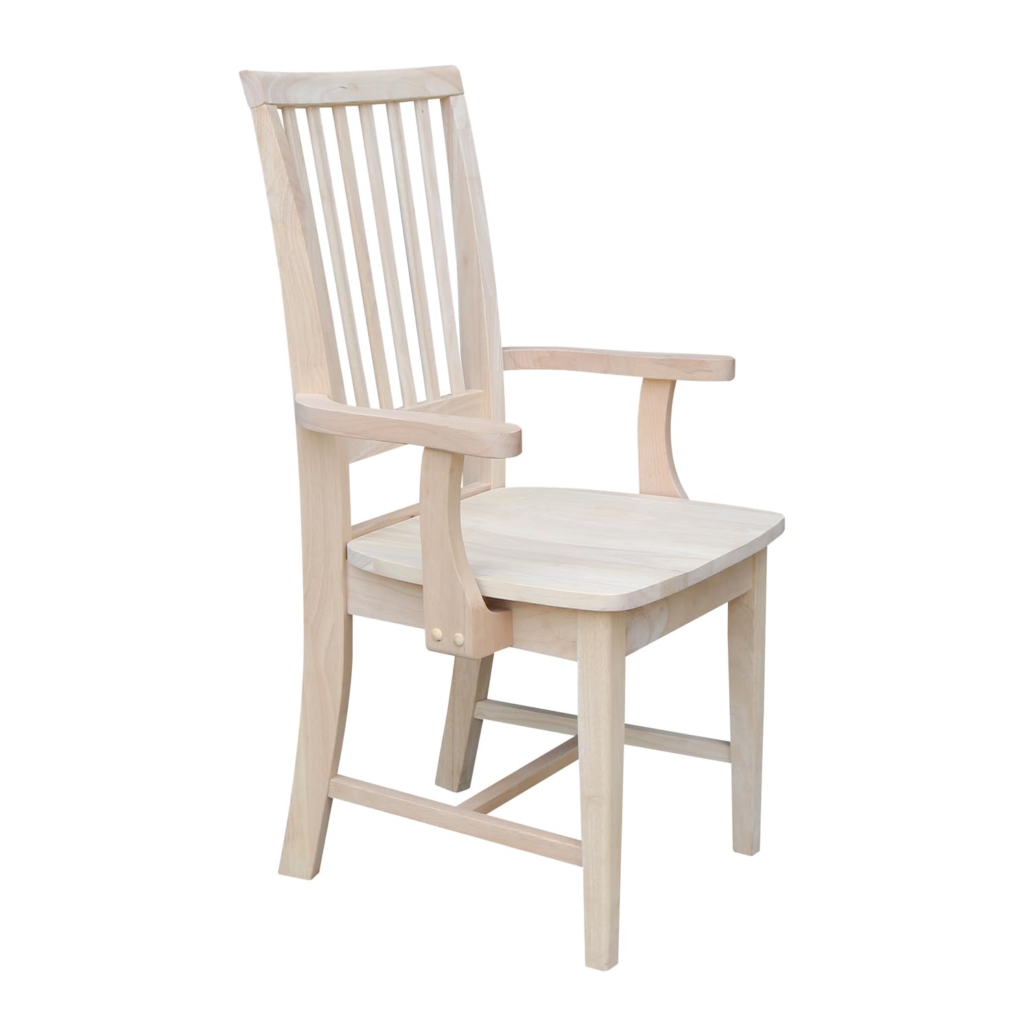 International Concepts Mission Side Chair with Arms, Unfinished IC International Concepts