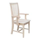 International Concepts Mission Side Chair with Arms, Unfinished IC International Concepts