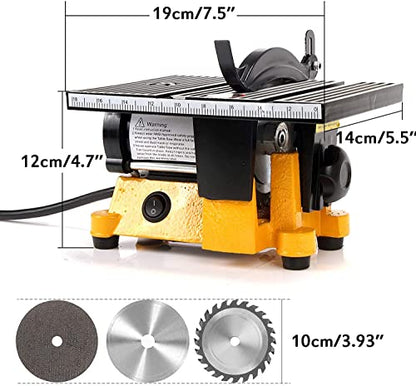 4" 60W Mini Table Saw Top Cut Off Miter Saw for Precision Cut Metal Wood Frame Molding