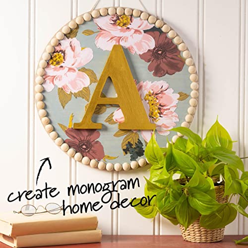 Plaid Wood Unfinished Letter, 8" Wooden Surface Perfect for DIY Arts and Crafts Projects, 63583, 8 inch Plaid