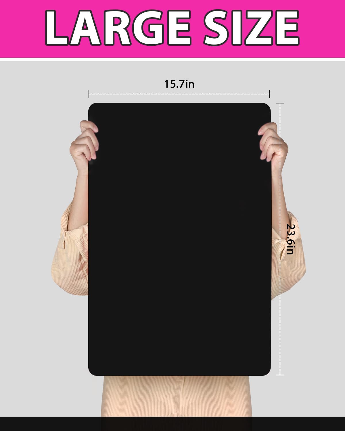 Silicone Mat Large, IKOCO 23.6"x15.7" Silicone Craft Mat for Playdough and Nonstick Silicone Sheets for Crafts, Paint, Resin Casting Molds (Black & IKOCO