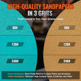 VEVOR Mini Air Sander, 1"/2"/3" Random Orbital Air Sander, 15000r/min Pneumatic Sander Polisher for Auto Body Work, 58PCS Air Powered Sander Kit with VEVOR