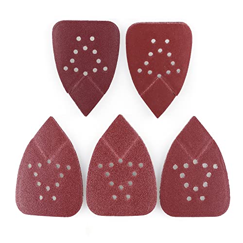 LotFancy Sanding Pads for Black and Decker Mouse Sanders, 50PCS 60 80 120 150 220 Grit Sandpaper Assortment - 12 Hole Hook and Loop Detail Palm LotFancy