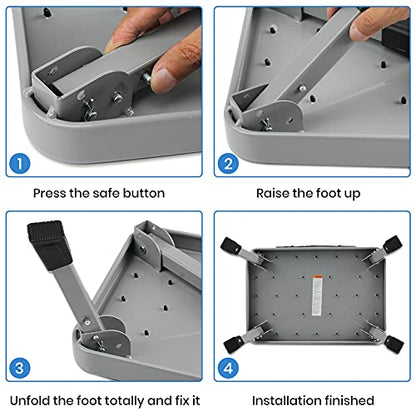 TreeLen 1-Step 330lbs Capacity Folding Metal Step Stool, Portable Step Ladder, Non-Slip, Sturdy - WoodArtSupply