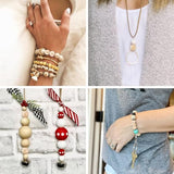 Craftdady 100Pcs 14-16mm Large Hole Wood Beads Round Letter Beads Vowel A E I O U Wooden European Beads Alphabet Beads for DIY Garland Macrame Craftdady